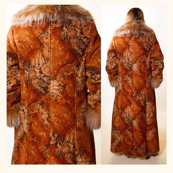 Newport News Vintage Penny Lane Paisley Suede w/Faux Fur - Picture 2 of 12
